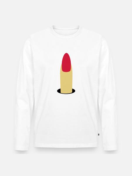 Forefinger - Men's Premium Organic Long Sleeve Shirt - white