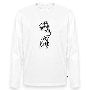 Meerjungfrau - Männer Premium Bio Langarmshirt - Weiß - Vorne - Nico (187cm)