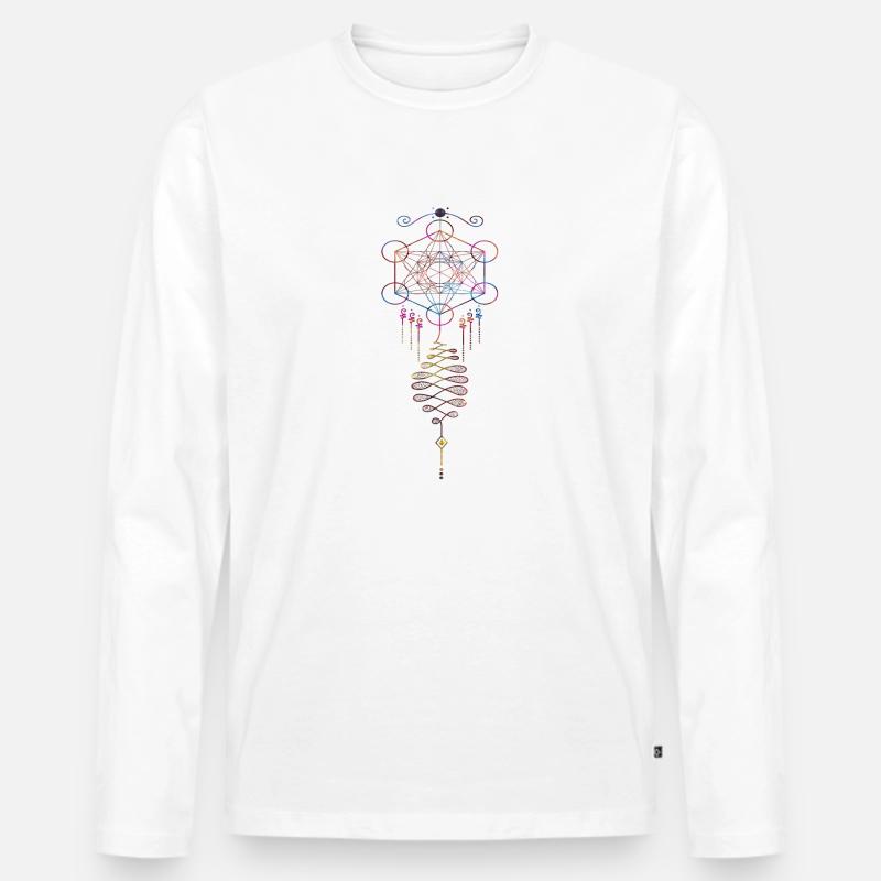 Unalome Magie - Männer Premium Bio Langarmshirt - Weiß
