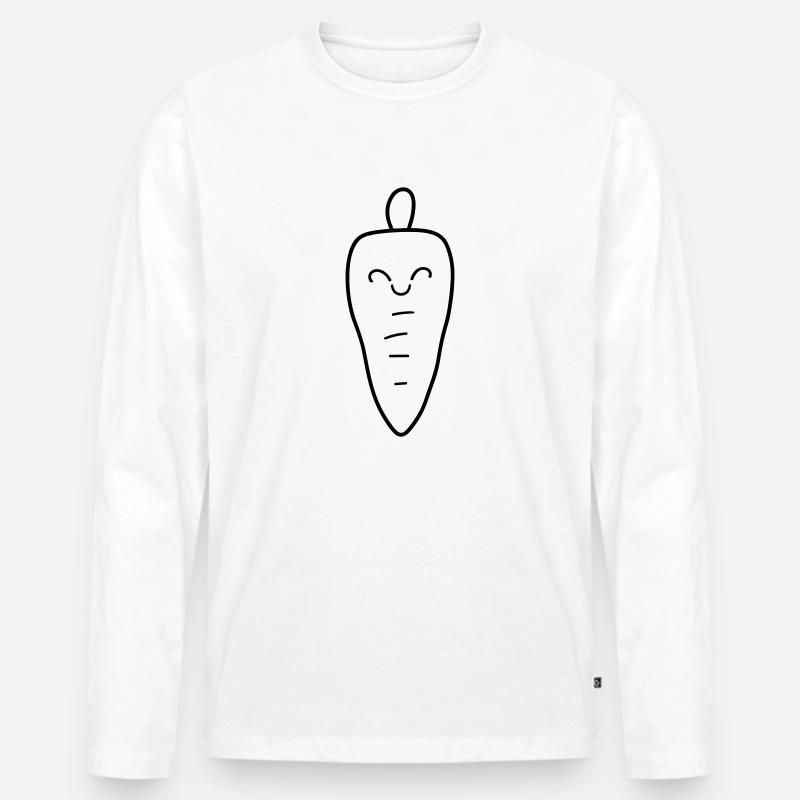 Karotte - Männer Premium Bio Langarmshirt - Weiß