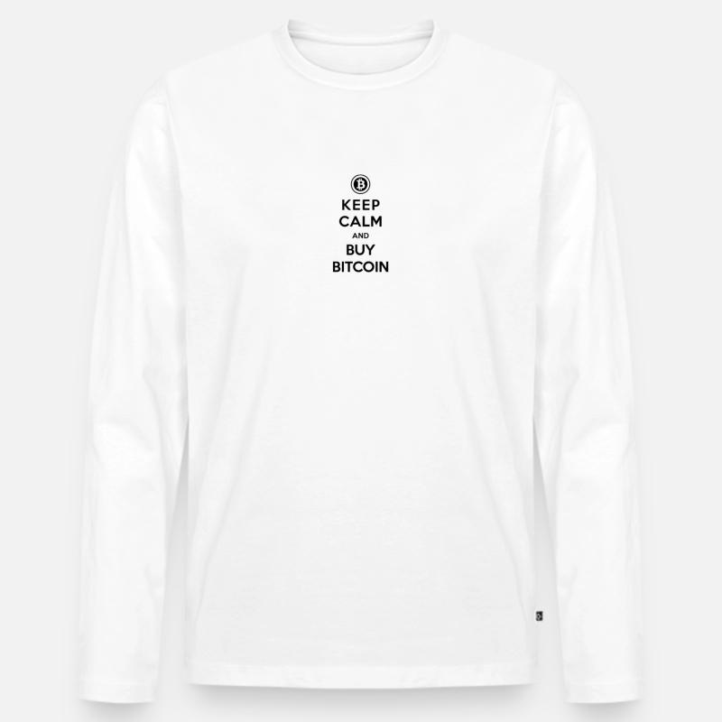 Bitcoin - Männer Premium Bio Langarmshirt - Weiß
