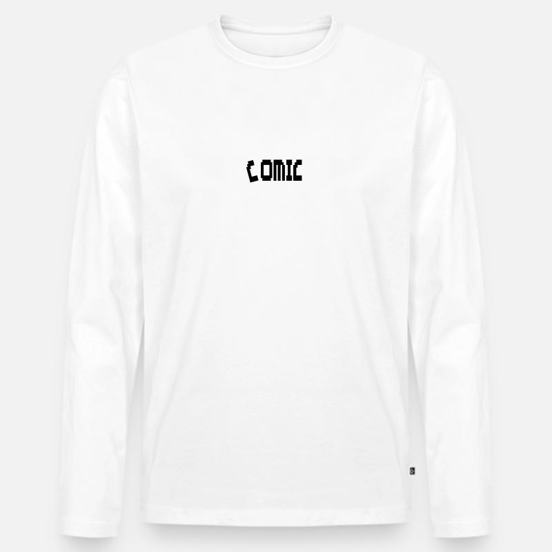 Comic - Männer Premium Bio Langarmshirt - Weiß