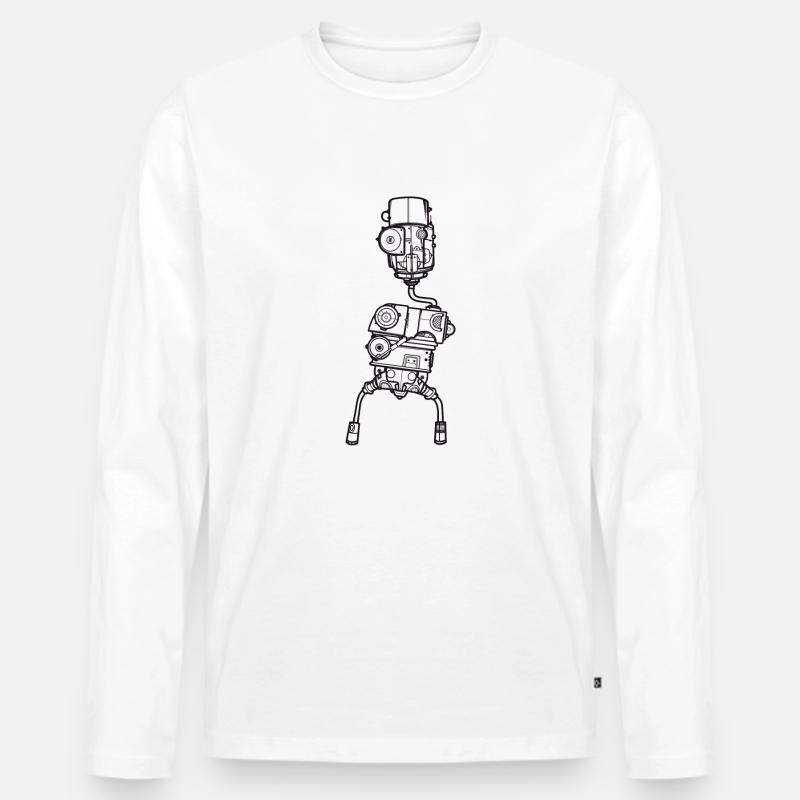 Dancing Wankelbot 83 - Männer Premium Bio Langarmshirt - Weiß