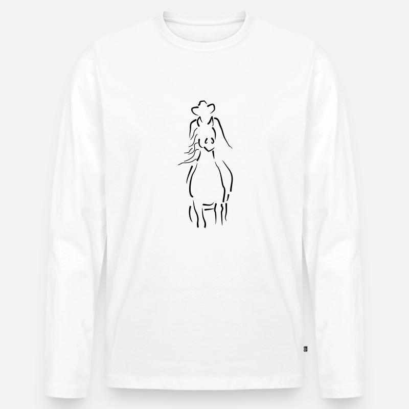 Sliding Stop-Pferd - Männer Premium Bio Langarmshirt - Weiß