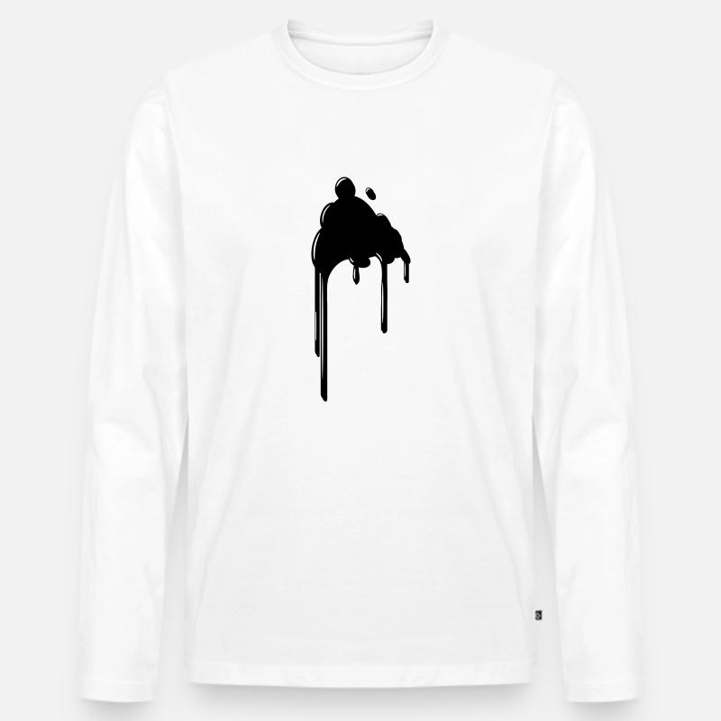 Klecks flecken - Männer Premium Bio Langarmshirt - Weiß