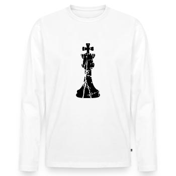 Scratch cracks chess - Men's Premium Organic Long Sleeve Shirt - white - Front - Nico (187cm)