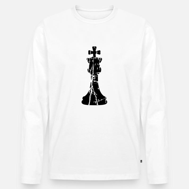 Scratch cracks chess - Men's Premium Organic Long Sleeve Shirt - white