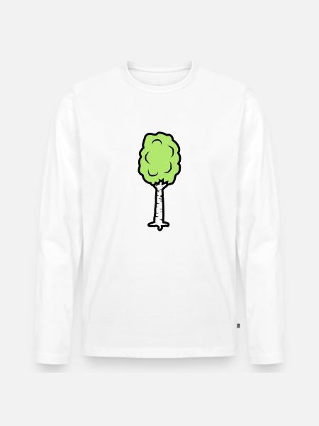 Comic Birch Trees - Men's Premium Organic Long Sleeve Shirt - white