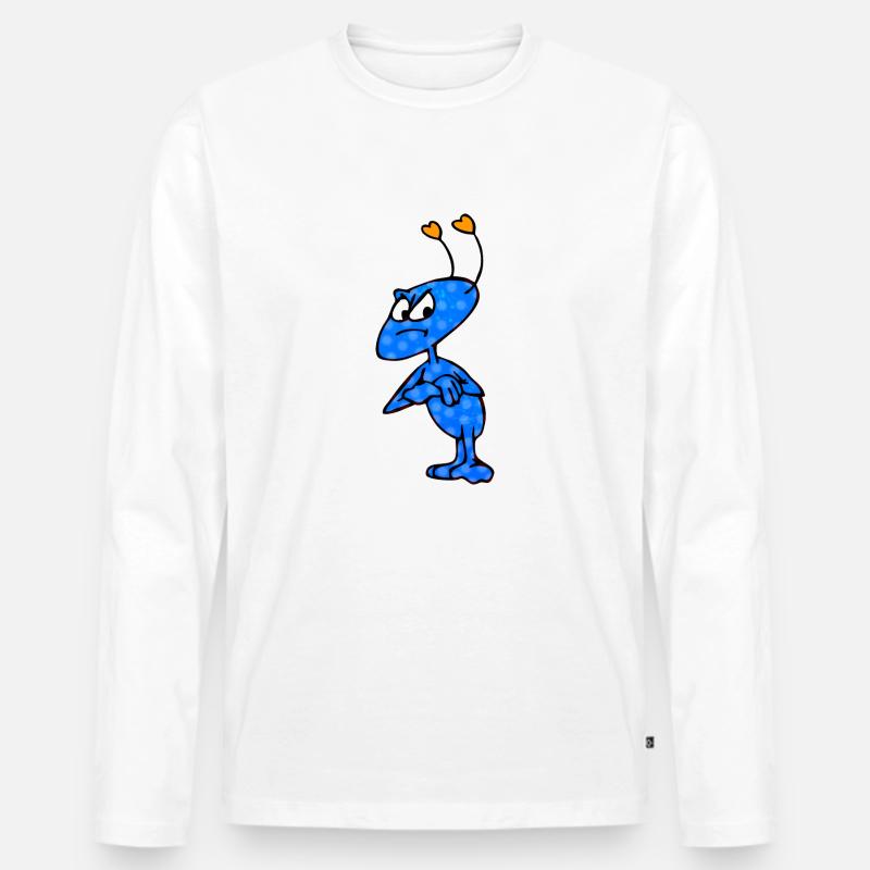 Mag-Mich-Männchen - Männer Premium Bio Langarmshirt - Weiß
