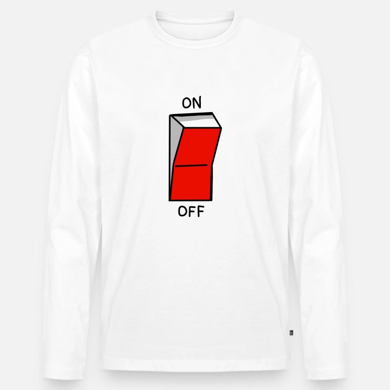 on off - Männer Premium Bio Langarmshirt - Weiß