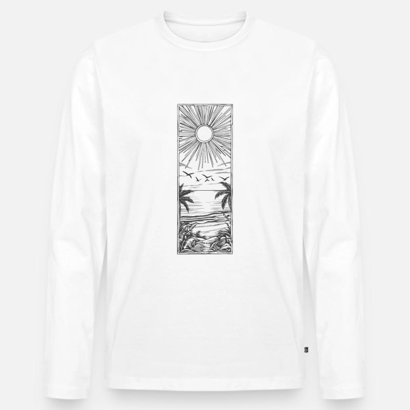 Solare Landschaft - Männer Premium Bio Langarmshirt - Weiß