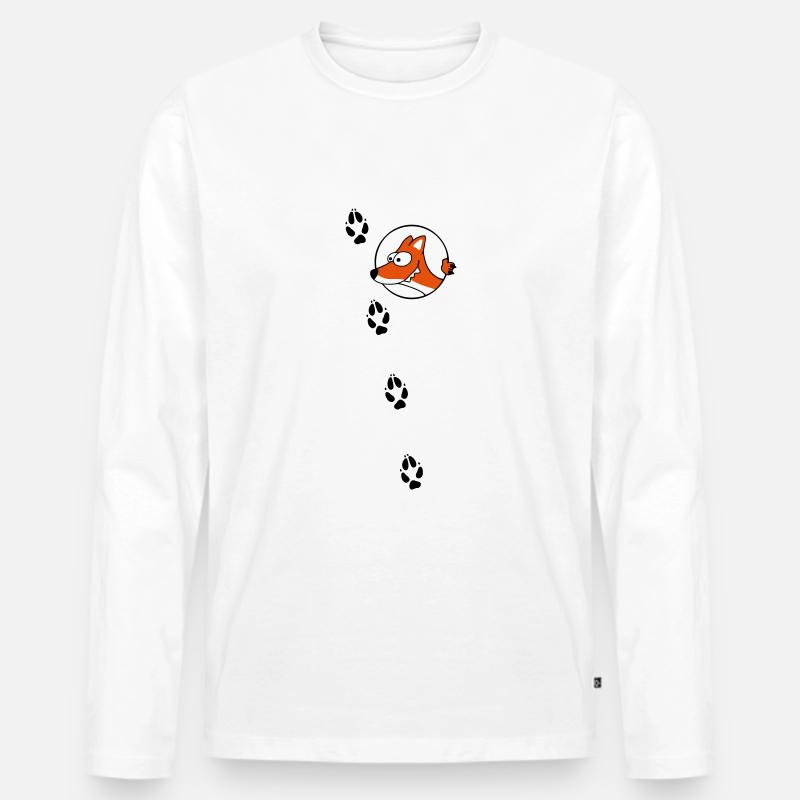 Fuchs Spuren - Männer Premium Bio Langarmshirt - undefined