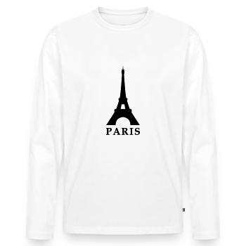 Paris - Männer Premium Bio Langarmshirt - Weiß - Vorne - Nico (187cm)