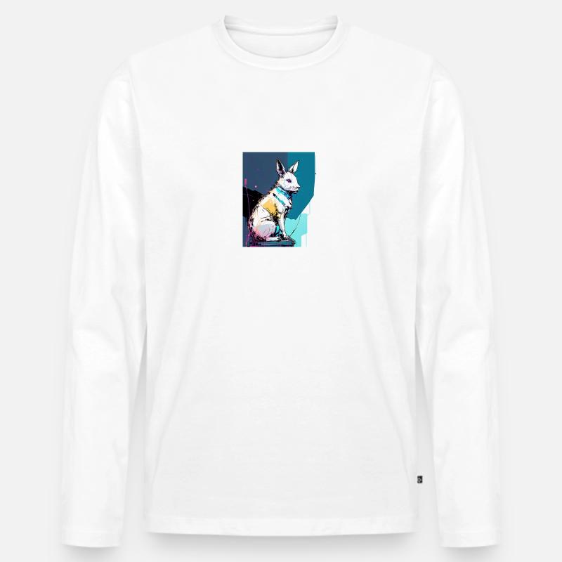 White Rabbit - Männer Premium Bio Langarmshirt - Weiß