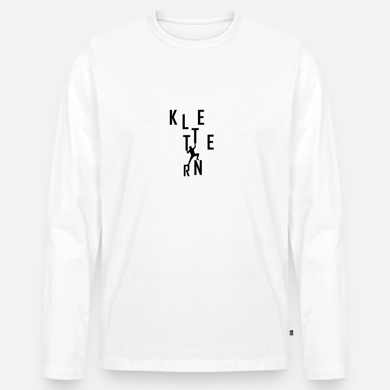 Klettern - Männer Premium Bio Langarmshirt - Weiß