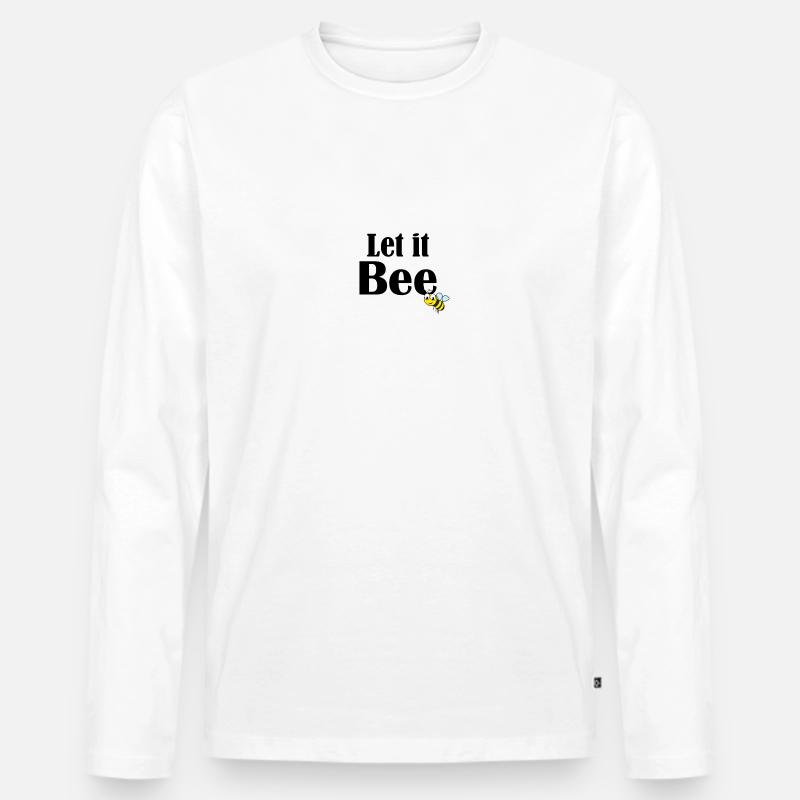 Let it bee - Männer Premium Bio Langarmshirt - Weiß