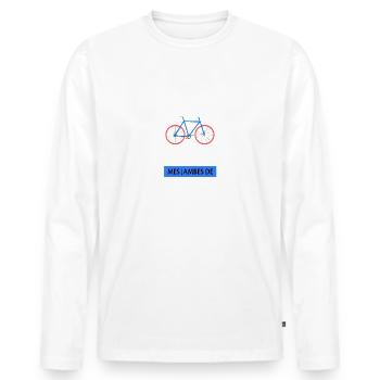 J'ai peut être 50 ans mais les jambes de 20 ans - T-shirt manches longues Premium bio Homme - blanc - Devant - Nico (187cm)