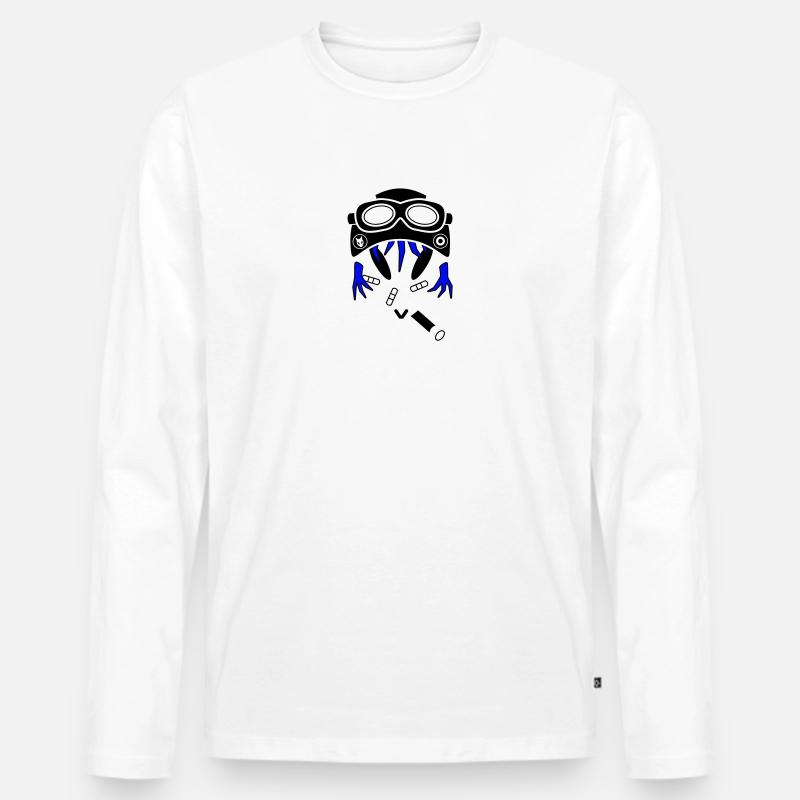 Panzer Ekuroeil - Männer Premium Bio Langarmshirt - Weiß