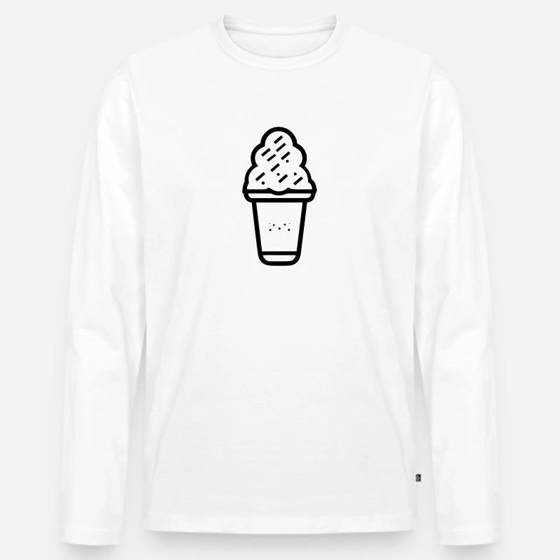 Eisbecher - Männer Premium Bio Langarmshirt - Weiß