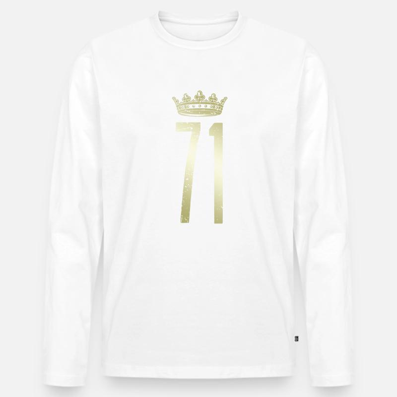 71 Nummer Krone - Männer Premium Bio Langarmshirt - undefined