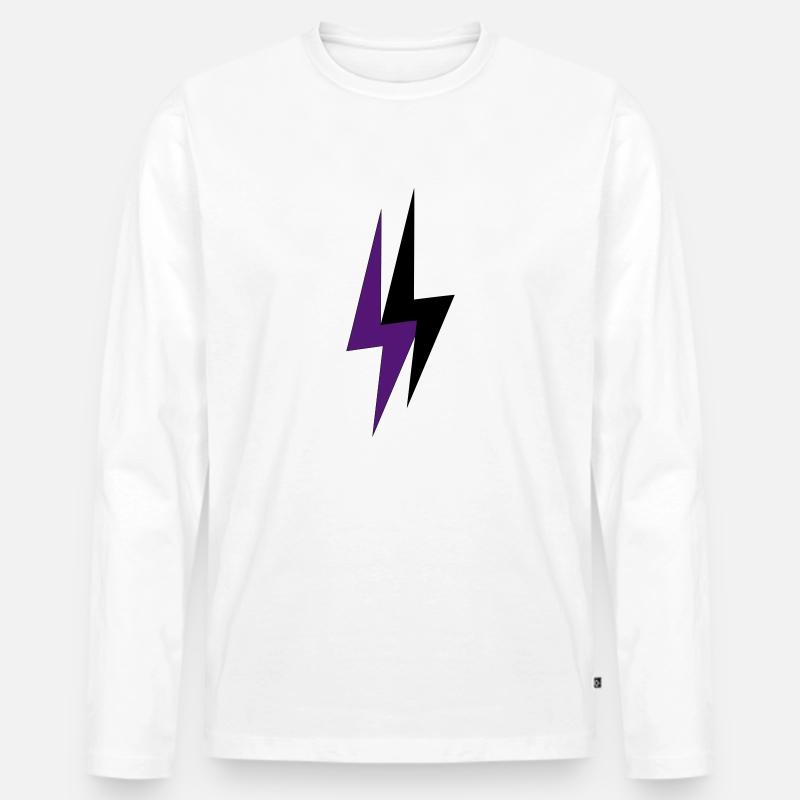 Lightning - Männer Premium Bio Langarmshirt - Weiß