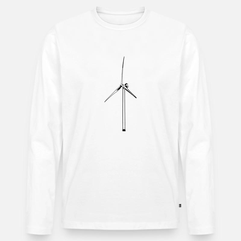 Windrad - Männer Premium Bio Langarmshirt - Weiß