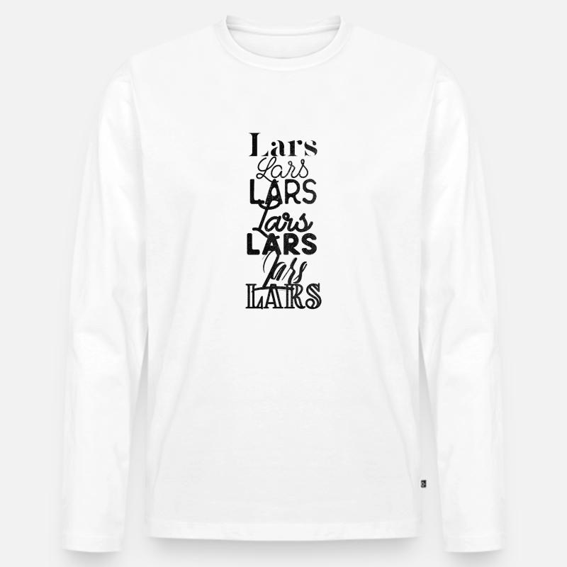 LARS - Männer Premium Bio Langarmshirt - Weiß