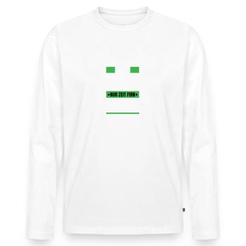Koi zeit... Gortnsaiso - bayerischer Spruch - Männer Premium Bio Langarmshirt - Weiß - Vorne - Nico (187cm)