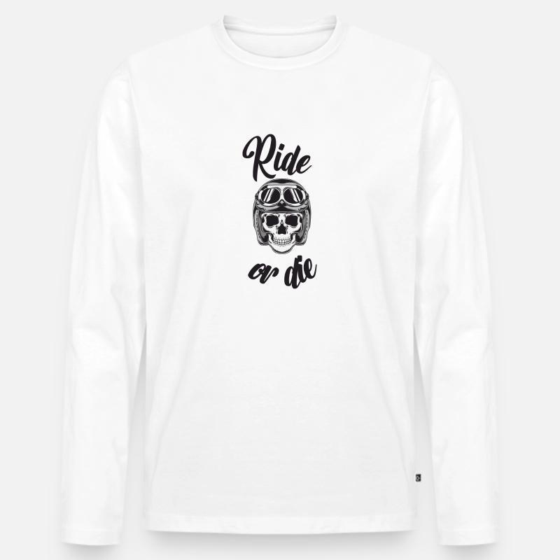 reiten oder sterben - Männer Premium Bio Langarmshirt - Weiß
