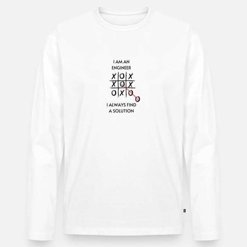 I AM AN ENGINEER - Männer Premium Bio Langarmshirt - Weiß