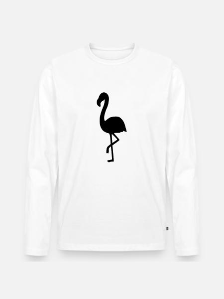 Flamingo 2 - Männer Premium Bio Langarmshirt - Weiß