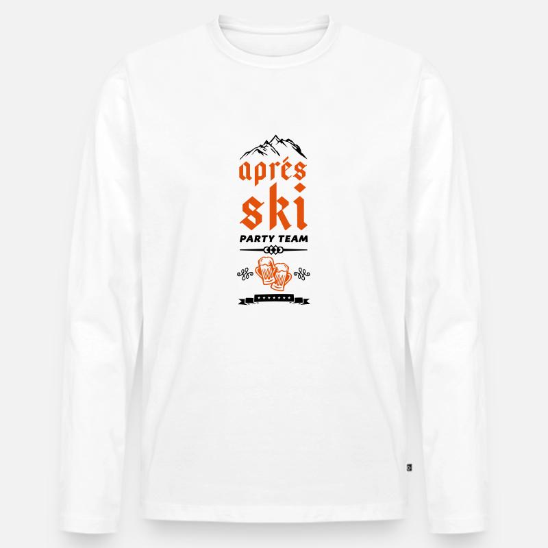 apres ski team beer - Männer Premium Bio Langarmshirt - Weiß