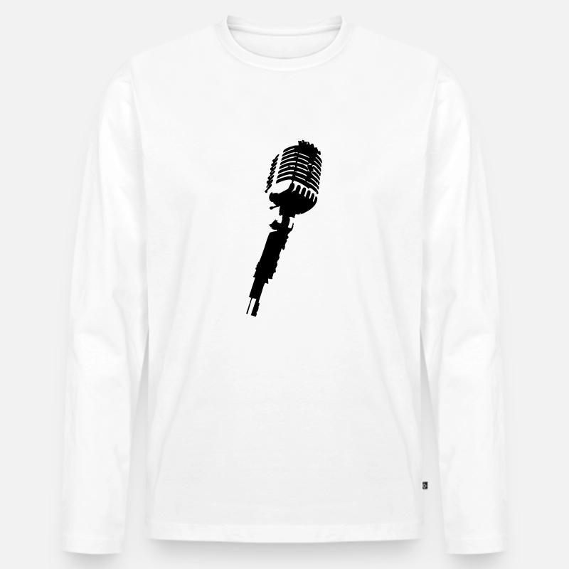 mic - Männer Premium Bio Langarmshirt - Weiß