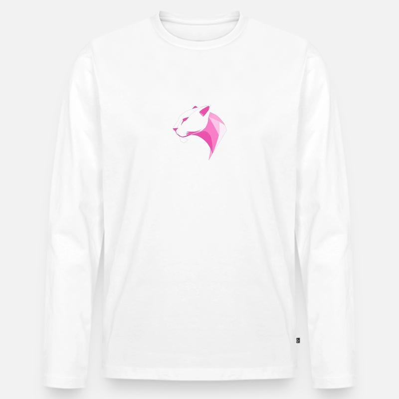 Panther - Männer Premium Bio Langarmshirt - Weiß