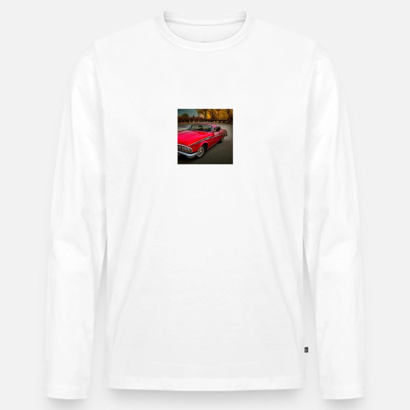 Auto Oldtimer classic car - Männer Premium Bio Langarmshirt - Weiß