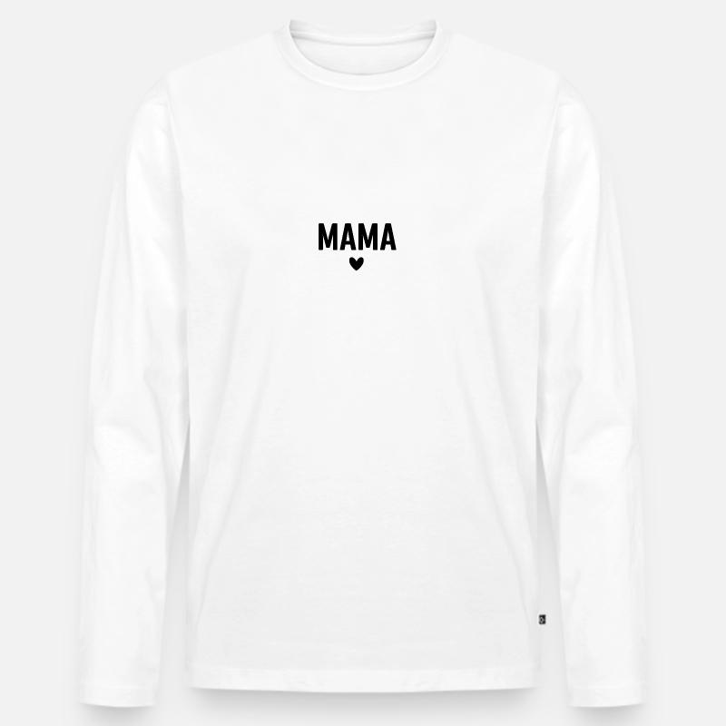 Mama black text - Männer Premium Bio Langarmshirt - Weiß