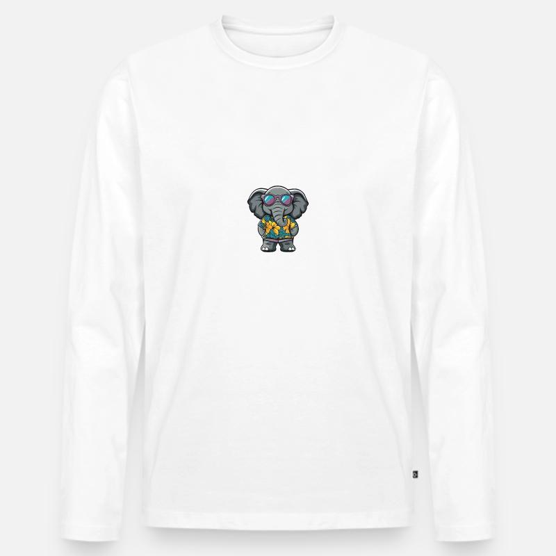 Mammut Comic Cool Sommer - Männer Premium Bio Langarmshirt - Weiß