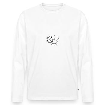 PaintPro - Leo - T-shirt manches longues Premium bio Homme - blanc - Devant - Nico (187cm)