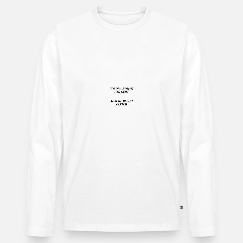 Apache bleibt gleich - Männer Premium Bio Langarmshirt - Weiß
