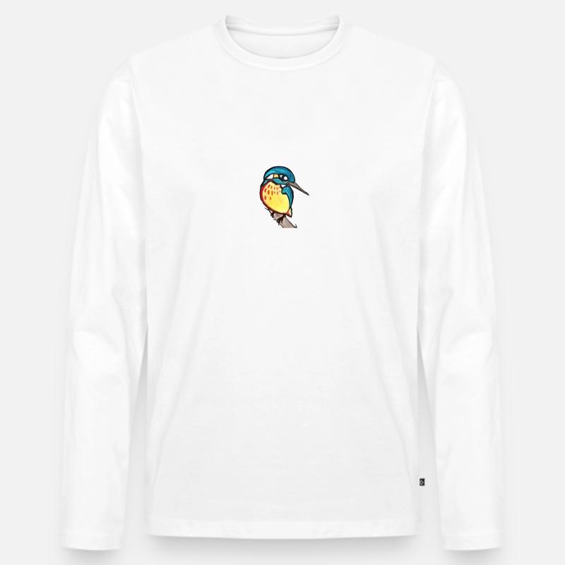 Eisvogel - Männer Premium Bio Langarmshirt - Weiß