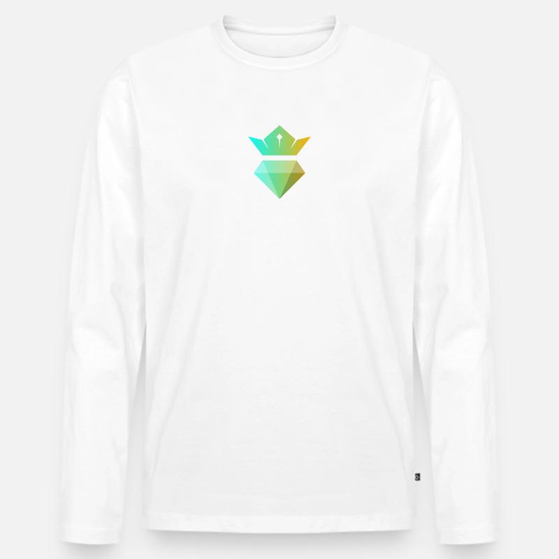 Gradientenkrone über Diamant - Männer Premium Bio Langarmshirt - Weiß