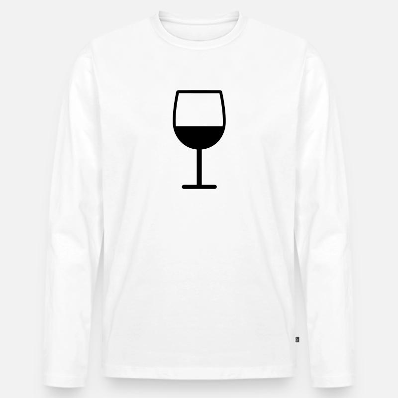 Ein Glas Wein - Männer Premium Bio Langarmshirt - Weiß