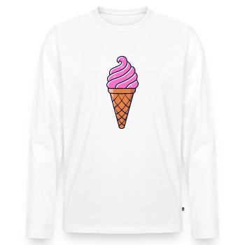 SOFTEIS EISCREME EISBECHER WAFFELEIS GIFT IDEA - Men's Premium Organic Long Sleeve Shirt - white - Front - Nico (187cm)