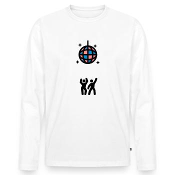 Night Fever Club Disko Tanzen Diskokugel - Männer Premium Bio Langarmshirt - Weiß - Vorne - Nico (187cm)