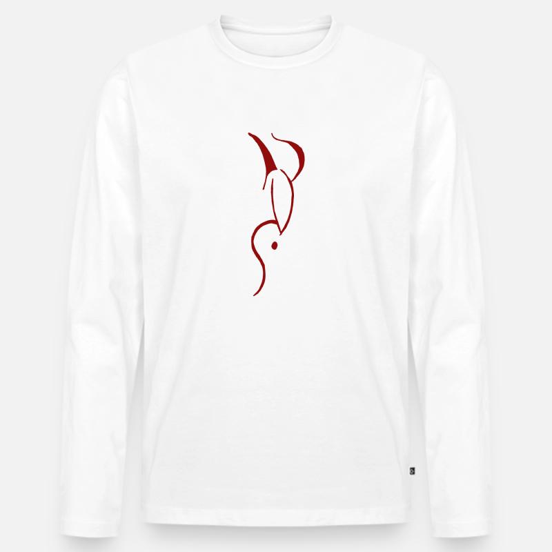 Devil red - Männer Premium Bio Langarmshirt - Weiß