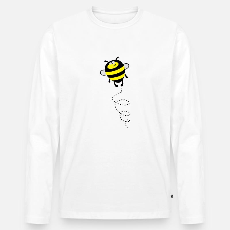 Biene – Hummel – Bienchen - Männer Premium Bio Langarmshirt - Weiß