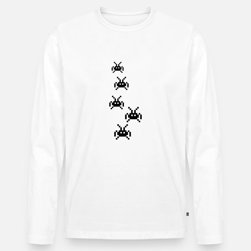 retro_computer_game_1__f1 - Männer Premium Bio Langarmshirt - Weiß