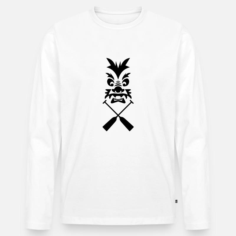 Drachenboot Drache Paddel 1c - Männer Premium Bio Langarmshirt - Weiß