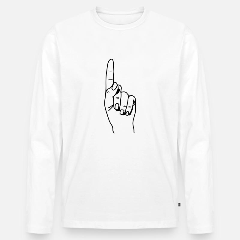 zeigefinger_1 - Männer Premium Bio Langarmshirt - Weiß