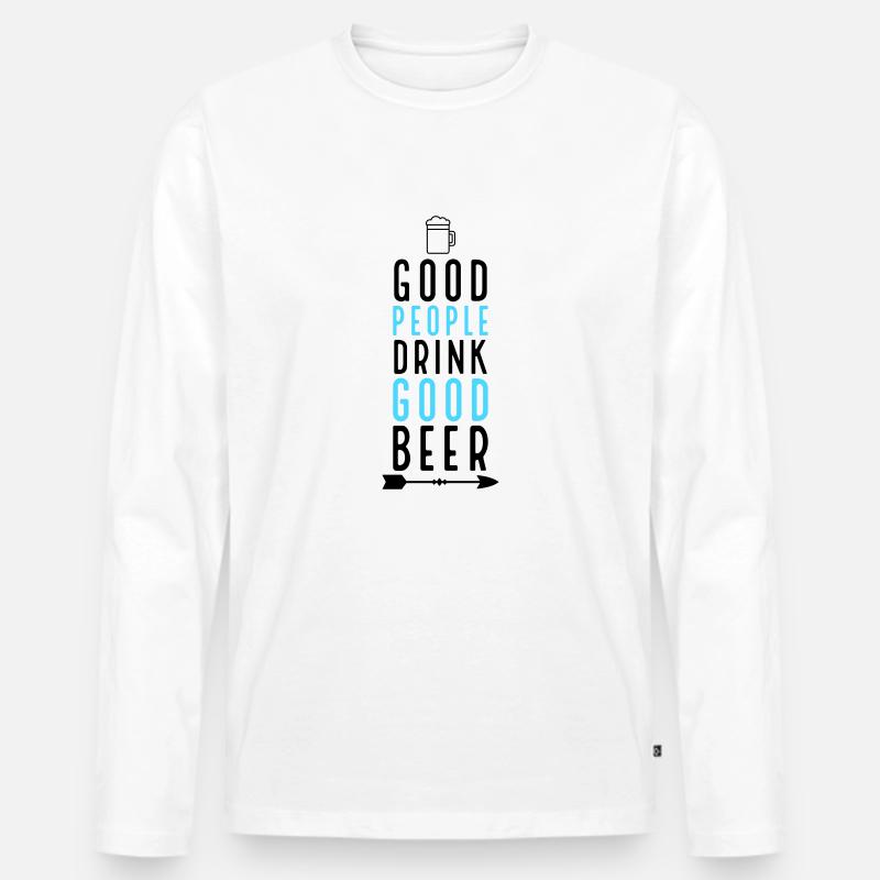 Bier - Männer Premium Bio Langarmshirt - Weiß